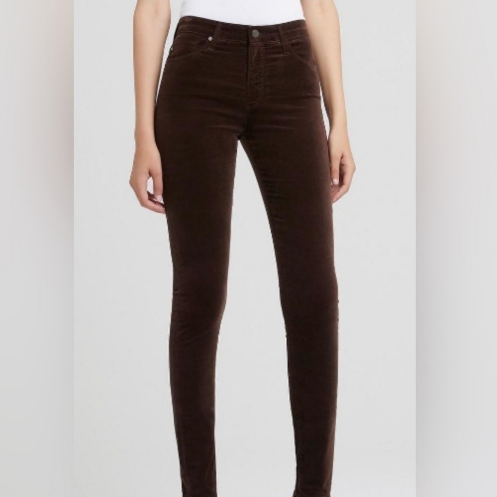 AG Adriano Goldschmied Farrah Skinny Velvet pant 27R Brown